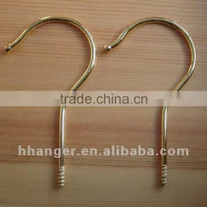 Gild Plated Ball End Hanger Hooks Metal Fitting for Hangers for Wholesale 5cm Opening Gild Hook thumbnail-1