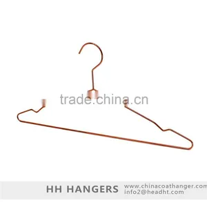 Metal Rose Gold Copper Coat Hanger, Copper Brass Metal Laundry Wire Shirt Hanger, Copper Slim Wire Top Hanger thumbnail-1