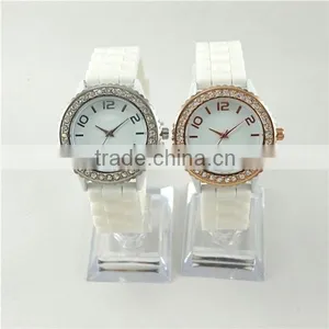 Fashion Design Crystal Watches Promotion Gift Silicone Women Watch thumbnail-1