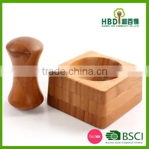 Top Quality Customized Wooden Mortar and Pestle Wholesale thumbnail-3