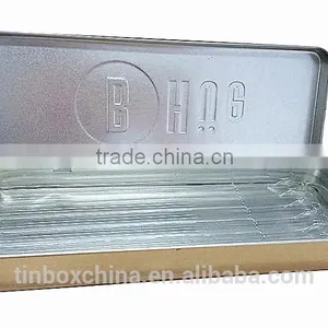 High Quality Silver Hinged Rectangular Metal Pen Boxes thumbnail-1