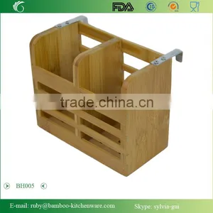 BH005/Hanger Bamboo Flatware Dish Rack Holder Accessory With Metal Utensil Clips thumbnail-1