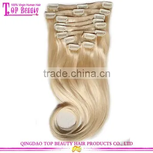 Virgin European Human Hair Blonde Hair Extension #613 Clip In Extensions thumbnail-4