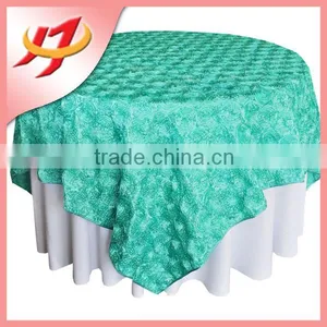 Embroidery Design Rosette Cheap Wedding Table Overlay thumbnail-1