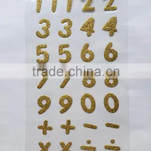 Glitter Rhinestones Self Adhesive Number Custom Sticker Sheet thumbnail-3