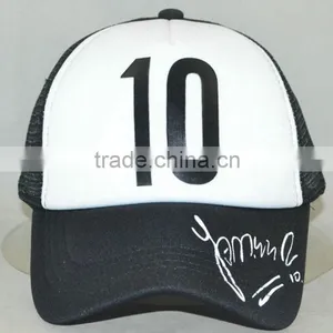 Guangzhou Hat Factory Professional Custom / 100% Polyester Fiber/white and Black/LOGO Printing/sponge Trucker Hats thumbnail-1