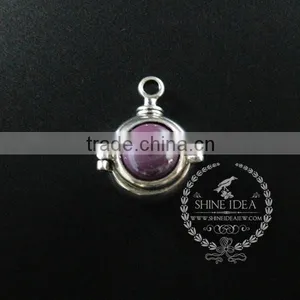 22mm Round Setting Silver Platd Steam Punk Blue,orange,green,purple,sky Blue and Champage Ceramic DIY Pendant Charm 1830068 thumbnail-2