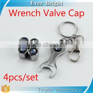 4pcs Metal Good Quality Fit for All Tubeless Car Tire Wrench Valve Cap thumbnail-1