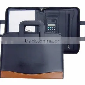 A4 Leather Notepad Briefcase, Business Portfolio With Handle thumbnail-1