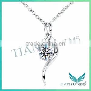 925 Sterling Sliver 9 Hearts & Flower White Moissantie Diamond Pendants Charms for Necklace Jewelry thumbnail-2