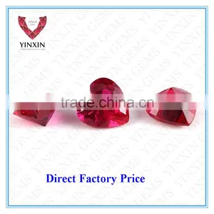 Faceted Cut Heart Red Ruby Synthetic Corundum thumbnail-1
