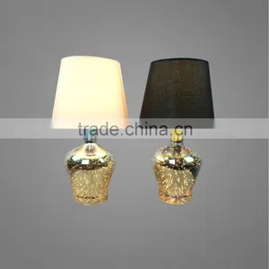 Beautiful Sparkle Glass Base With Fabric Lampshade Bedside Table Lamp Decorative Table Lamp thumbnail-1