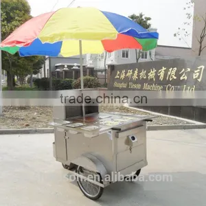 Restaurant Room Bike Food Cart Hotdog Food Cart Beverage Carts With Bike Wheels thumbnail-2