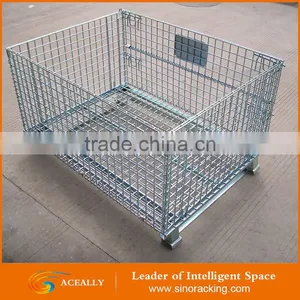 Aceally Foldable Wire Mesh Pallet Box/demountable Steel Storage Cage for Sale thumbnail-6