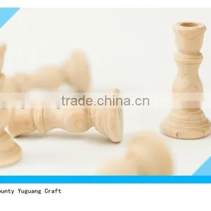 3 Inch Tall Unfinished Wooden Candle Holders for Wedding Decor thumbnail-1
