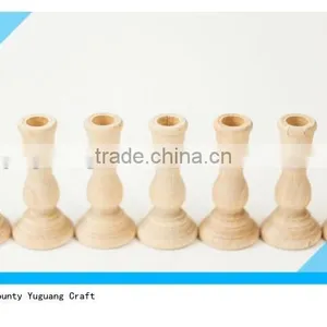 3 Inch Tall Unfinished Wooden Candle Holders for Wedding Decor thumbnail-2