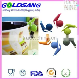 6pcs Cute Snail Shape Silicone Tea Bag Holder thumbnail-5