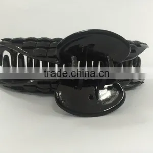 2016 Big Black Beautiful Rhinestone Floral Hair Clips Plastic Hairpin for Women thumbnail-2