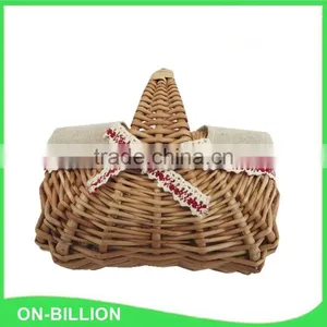 Handled Natural Wicker Decorating Flower Girl Basket thumbnail-4