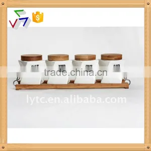 Ceramic Porcelain Canister Set,ceramic Tea Sugar Coffee Jar, Ceramic Canister,airtight Canister With Bamboo Lid thumbnail-5