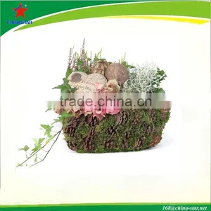 Moss Flower Pot With Pine Decor thumbnail-1