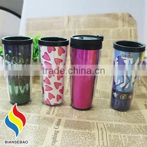 With Sealed DIY Paper Insert Promotion Plastic Coffee Travel Mug thumbnail-1