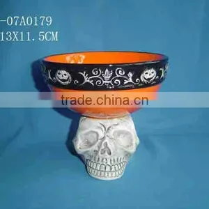 Ceramic Halloween Skull Candle Stand/ Halloween Items thumbnail-1
