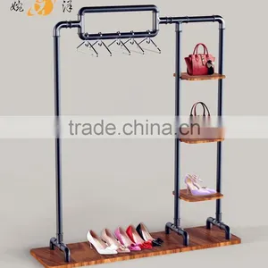 Custom Made Floor Standing Clothes Hanger Hat Stand Metal Clothes Display Rack thumbnail-2