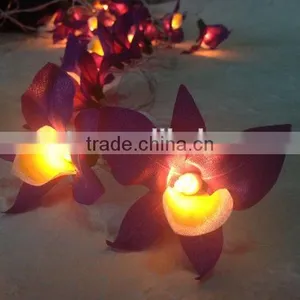20 Battery Powered LED Purple Orchid Fairy Lights for Party and Decoration thumbnail-4
