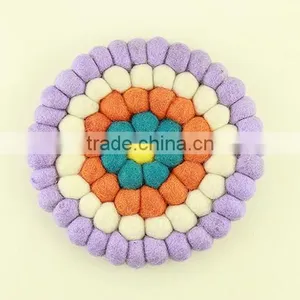 2017 Best Custom Felt Ball Coaster for Drink Tableware thumbnail-5