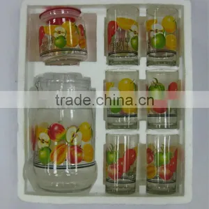 JK001 7pcs Glass Drinking Set With Printing thumbnail-1