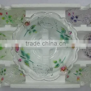 JK044 7pcs Glass Salad Bowl Set With Spray Deco thumbnail-3