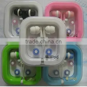 Mini PVC Box Earphones Headphones 3.5MM BASS MP4 MP3 1 Earphone thumbnail-1