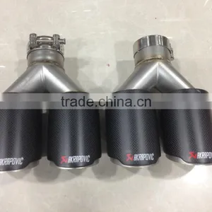 New Style Akrapovic Exhaust Muffler Tip Universal Double End Pipe Carbon Fiber Universal Exhaust Tips thumbnail-4