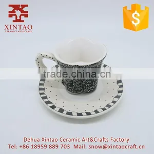 Coffee House Coffee Bar Cappuccino Cups and Saucers, Full Decal Letters With Saucers thumbnail-2