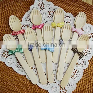 2017 Customize Packing Travel Cutlery Set Disposable Wooden Cutlery thumbnail-5