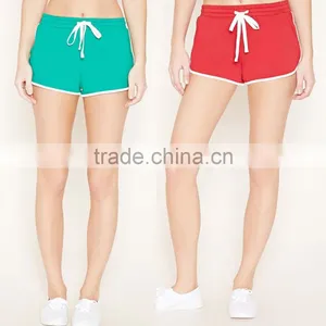 Create Your Own Brand Sport Clothing 100% Cotton Drawstring Summer Bulk Wholesale Athletic Works Shorts For Women thumbnail-1