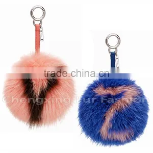CX-R-38 New Promotional Fox Fur Car Fur Ball Keychain thumbnail-4