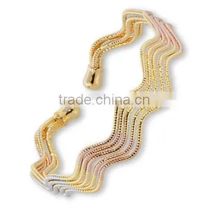 Tri Color Bangles, Gold Plated Bangle, Machine Cut Bangle, Fashionable Bangle, Jewelry Manufacturers thumbnail-1