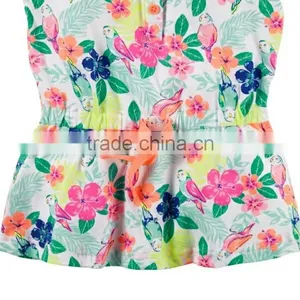 Baby Girls Dresses Colorful Flower Ruffles Kids Clothes thumbnail-3