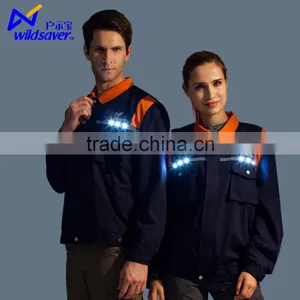 LED Flashing Safety Build Coal Mine Oil Field Navy Blue Work Wear thumbnail-1