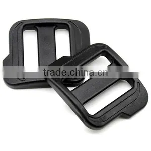 Plastic POM Black Adjustable Big Buckle Camping Carabiner Tri Glide Slider Buckles for Backpack Straps Webbing thumbnail-3