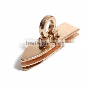 Zinc Based Alloy Purse Twist Turn Lock Gold Plated 40mm(1 5/8") x 17mm( 5/8"), 1 Set thumbnail-1