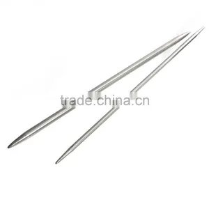 (2.0mm-6.5mm)Stainless Steel Hollow Knitting Needle Silver Tone 21cm Long, 1 Set thumbnail-3