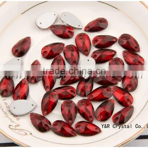 Red Teardrop Sew on Crystal Stones,sew on Crystal Strass,sew on Rhinestones thumbnail-3