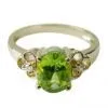 Sell 14K Solid Gold With Natural Peridot, Real Diamond Ring (New Design) thumbnail-1