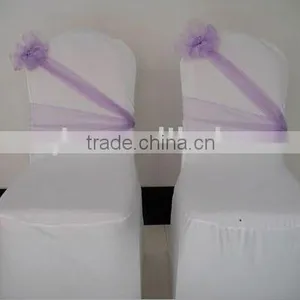Wedding Organze Chair Sashes White Stretch Spandex Banquet Chair Cover thumbnail-1