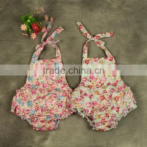 Cotton Toddler Jumpsuit Floral Printed Baby Girl's Romper thumbnail-1