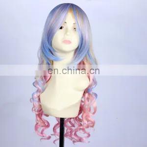 Long Multi-color Blonde/purple/pink Curly Cosplay Wig thumbnail-1