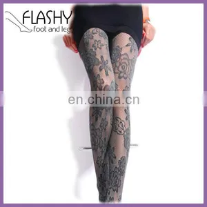 Ladies Fashion Fishnet Flower Sheer Sparking Sexy Tights thumbnail-1